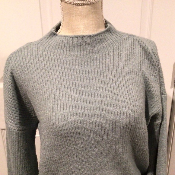 Pink Rose soft green mock neck sweater, size M - Picture 2 of 4